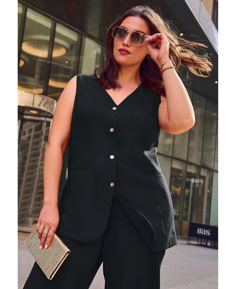 Avenue Women's Button Front Vest