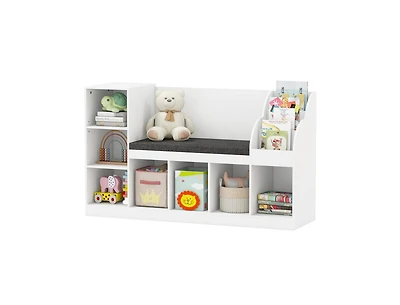 Slickblue 3-in-1 Standing Kids Bookcase with Reading Nook and Storage