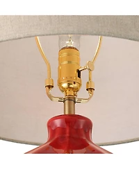 360 Lighting Gordy 20 1/2" High Small Mid Century Modern Accent Table Lamp Red Ceramic Single Living Room Bedroom Colors May Vary
