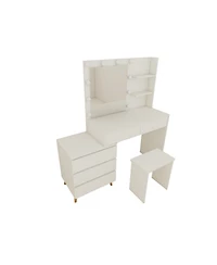Flynama Elegant Modern Wooden Nightstand with 2 Drawers Natural Finish Bedside Table for Bedroom Living Room