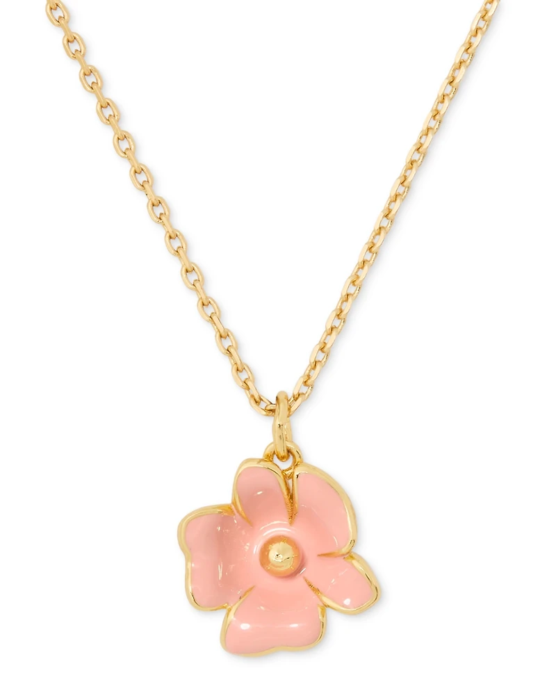 kate spade new york Golden Bloom Cubic Zirconia Flower Pendant Necklace