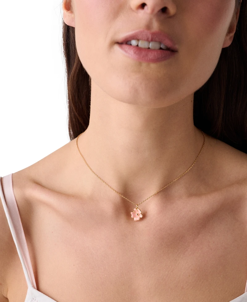 kate spade new york Golden Bloom Cubic Zirconia Flower Pendant Necklace