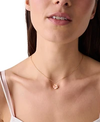 kate spade new york Golden Bloom Cubic Zirconia Flower Pendant Necklace
