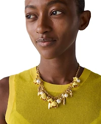 kate spade new york Golden Bloom Glass & Cubic Zirconia Statement Necklace