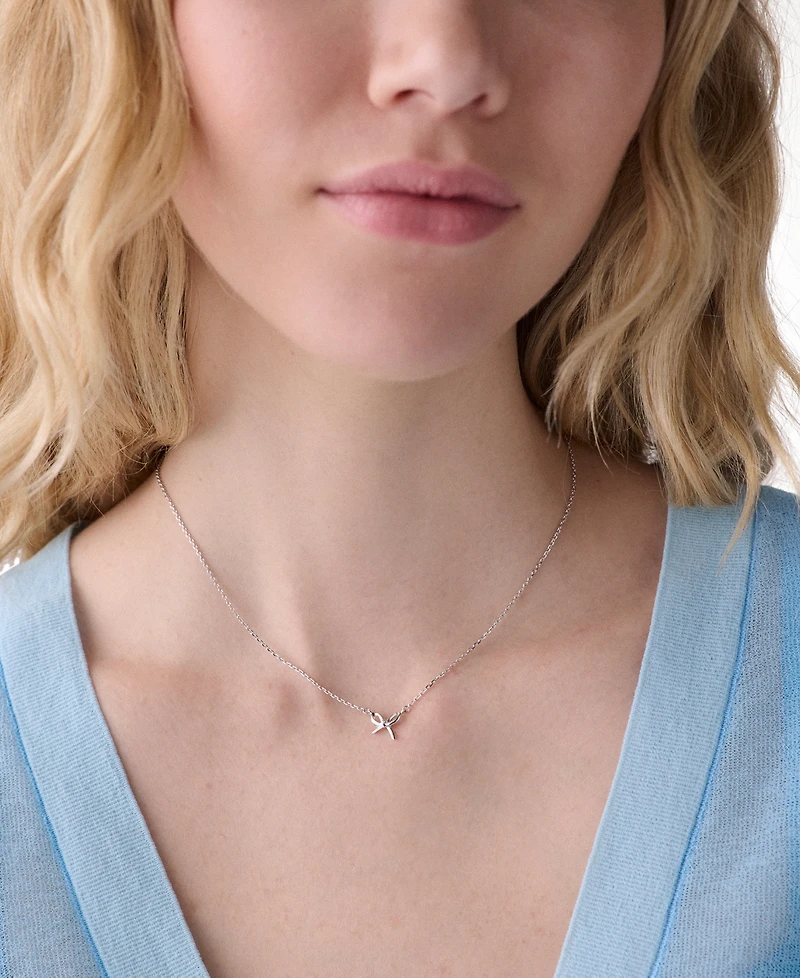 kate spade new york Girlie Pearlie Cubic Zirconia Mini Bow Pendant Necklace