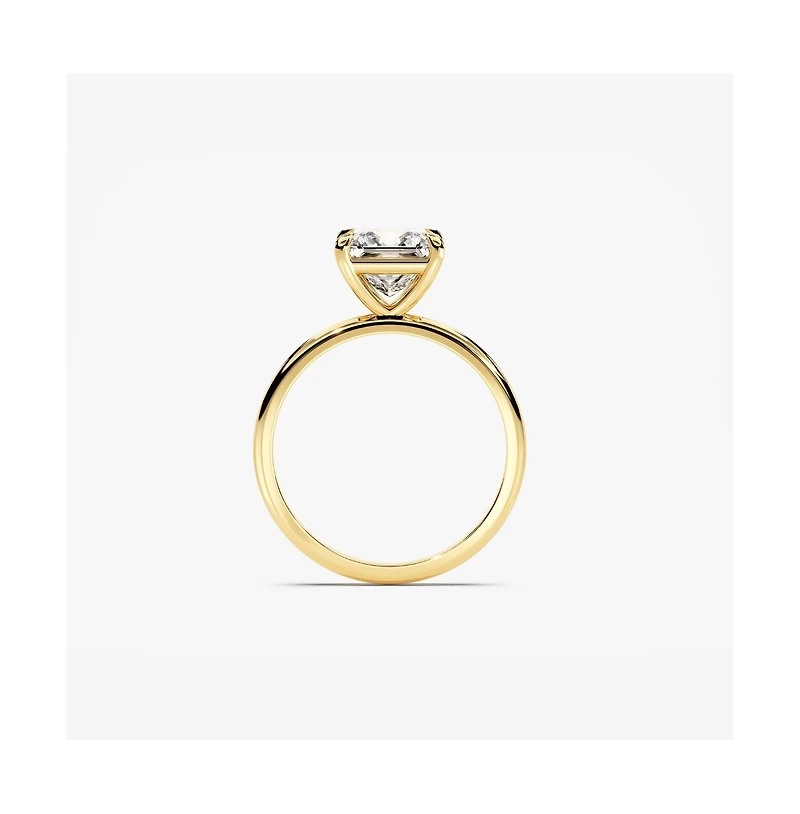 Dloria Valentina Moissanite 3 ct. t.w. Emerald Cut Solitaire Ring Gold Vermeil