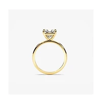 Dloria Valentina Moissanite 3 ct. t.w. Emerald Cut Solitaire Ring Gold Vermeil