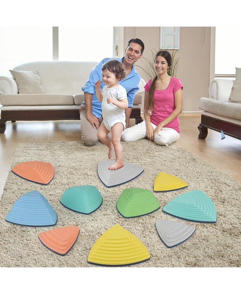 Slickblue Balance Stepping Stones for Kids Non Slip Set of 11 with Bag