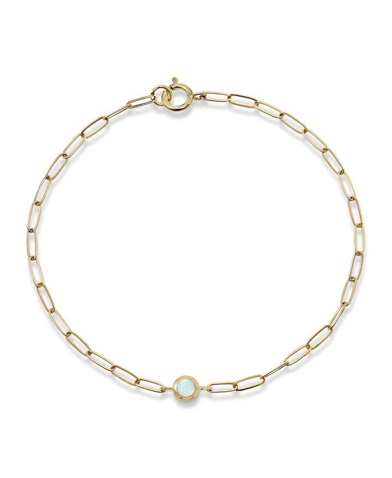 Anzie Classique Birthstone Paperclip Bracelet