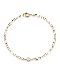 Anzie Classique Birthstone Paperclip Bracelet