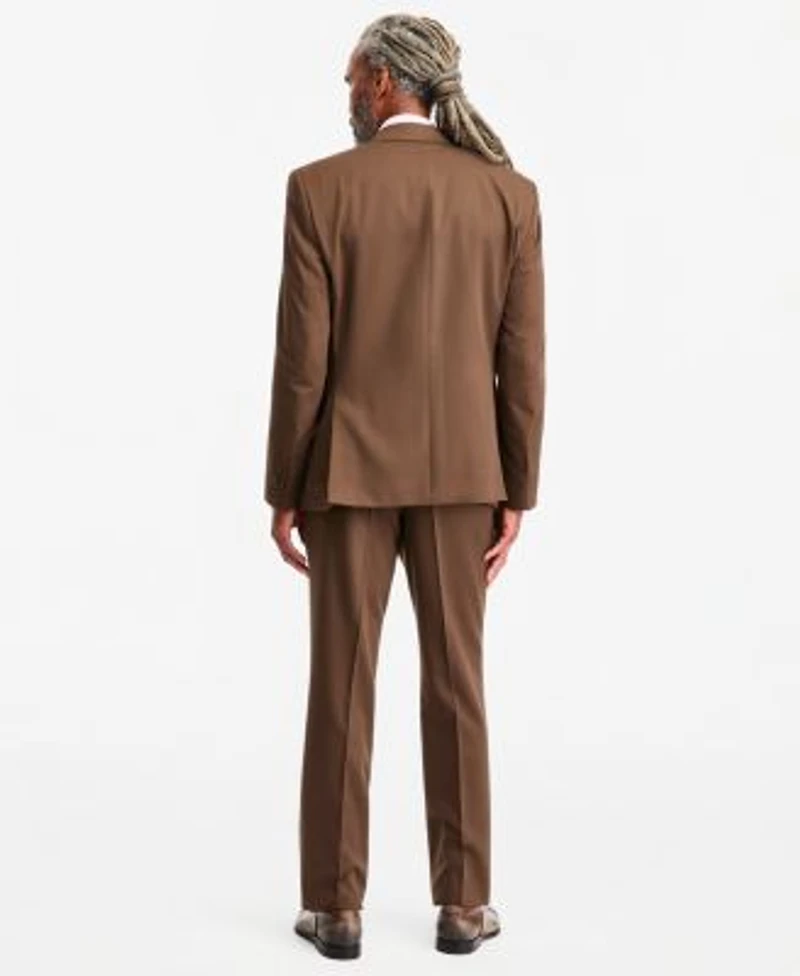 Tayion Collection Mens Classic Fit Medium Brown Suit Separates