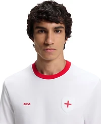 Boss by Hugo Men's Stretch-Cotton England Country Flag Logo T-Shirt