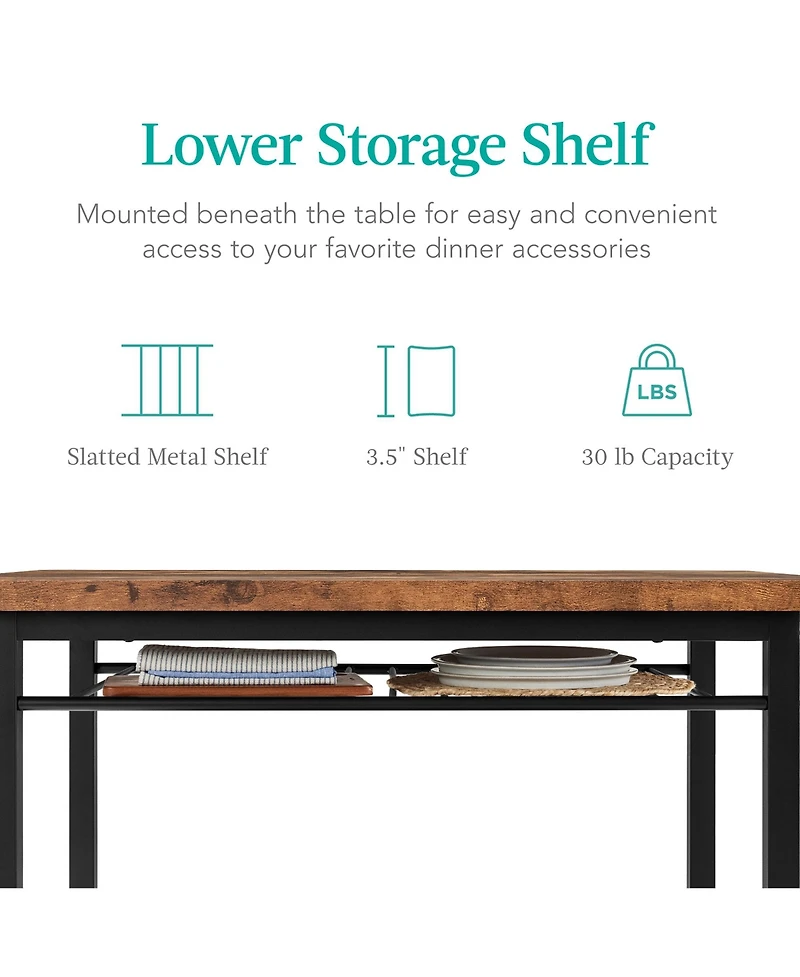 Best Choice Products 5-Piece Modern Dining Set, Kitchen Table W/ 4 Matching Chairs and Storage Rack