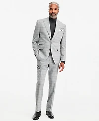 Tayion Collection Men's Classic-Fit Gray & Black Check Suit Separate Jacket
