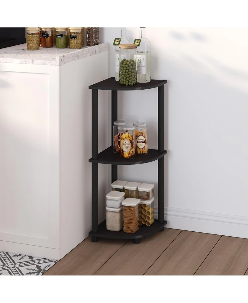 Homlux 3 Tier Decorative Corner Bookshelf Display Rack