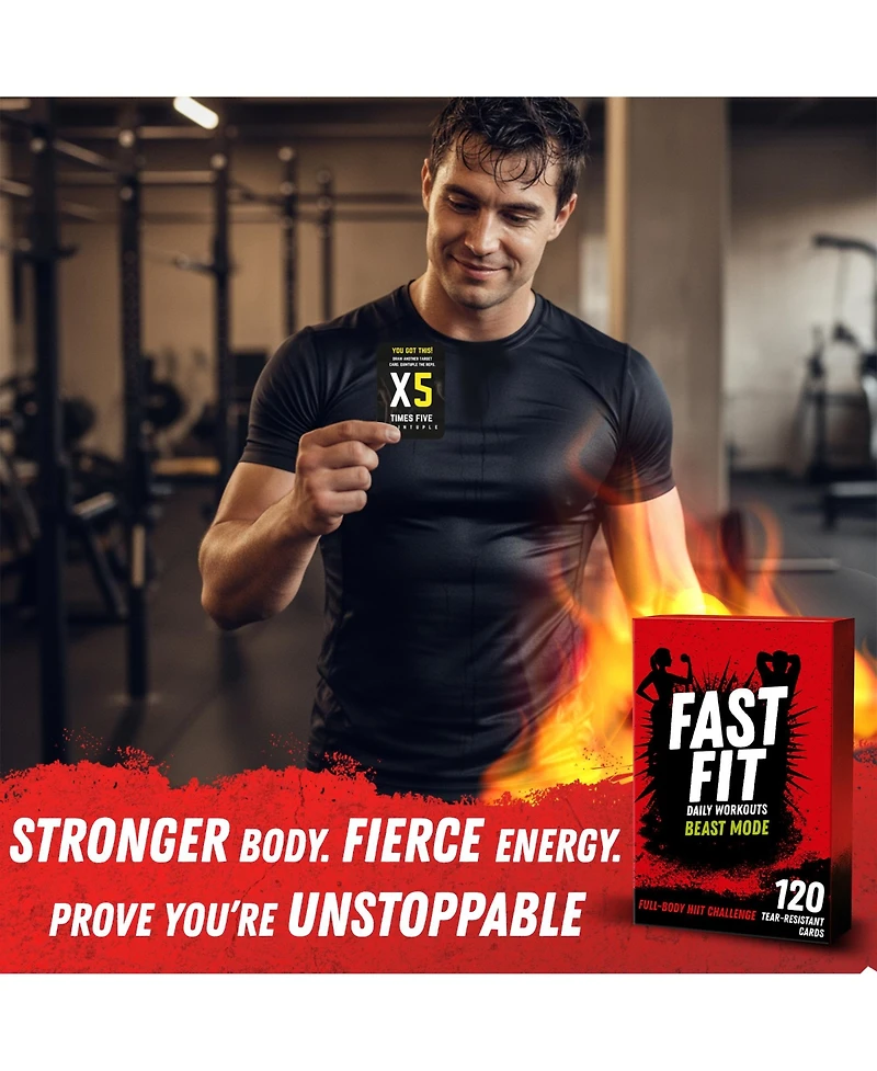 Quokka Fast Fit Mode Workout Cards — 120 Tear Resistant Hiit Fitness Deck