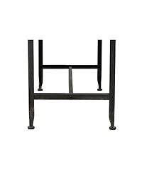 Storied Home Rustic Farmhouse 36" Metal Console Table with Solid Wood Top