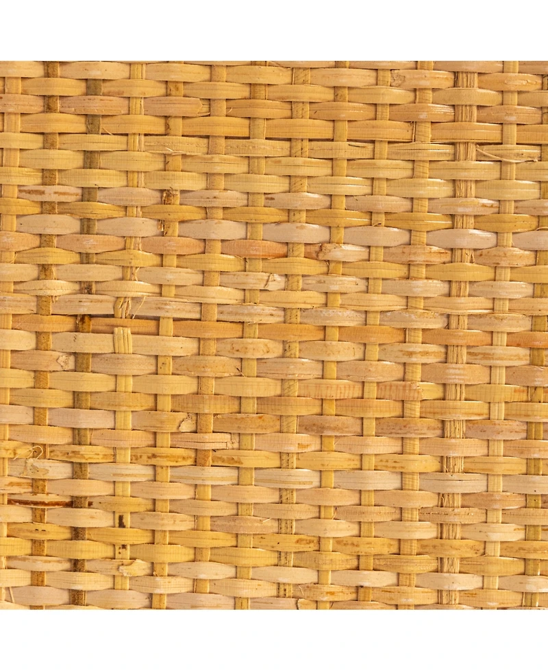 Storied Home 36" Rattan and Banana Round Coffee Table