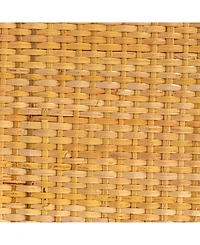 Storied Home 36" Rattan and Banana Round Coffee Table