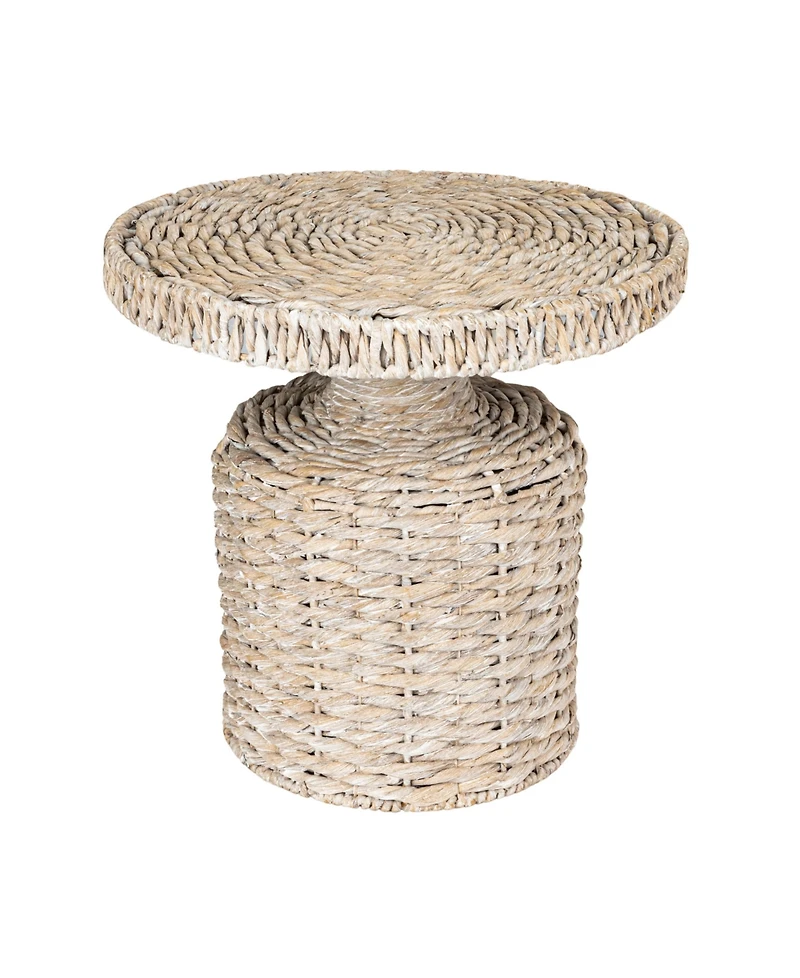 Storied Home 18" Water Hyacinth Hand-Woven Table