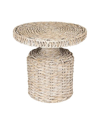 Storied Home 18" Water Hyacinth Hand-Woven Table
