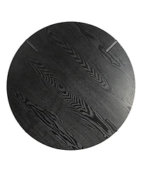 Storied Home Astoria 31" Wood Round Side Coffee Table with Metal Hairpin Legs