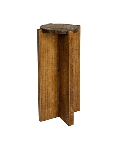 Storied Home 9" Paulownia Wood Round Accent Table