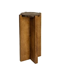 Storied Home 9" Paulownia Wood Round Accent Table