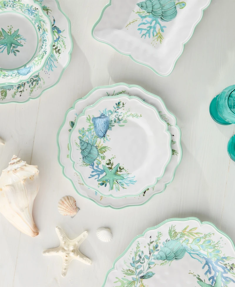 Certified International Sea Glass Melamine Salad Plate, Set of 4