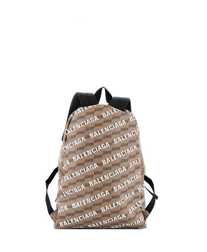 Pre-Owned Balenciaga Signature Backpack Bb Logo Coated Canvas