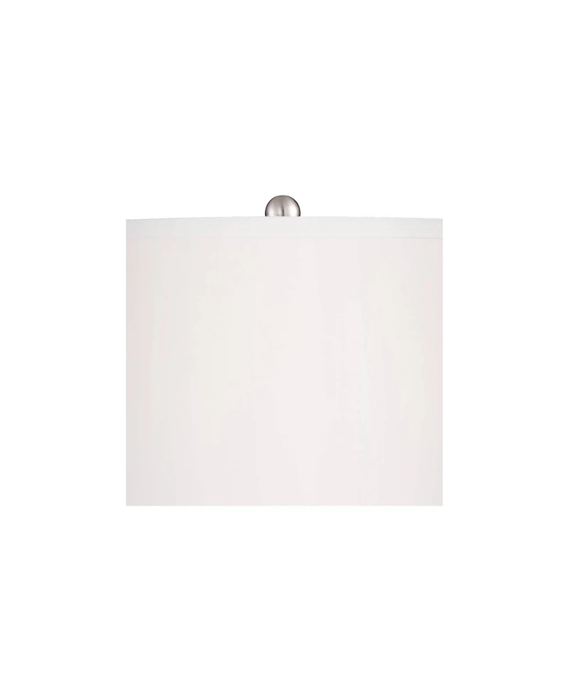 360 Lighting Coastal Table Lamps 30 Tall Set of 2 Fluted Blue Glass Drum Shade for Living Room Family Bedroom Bedside Nightstand