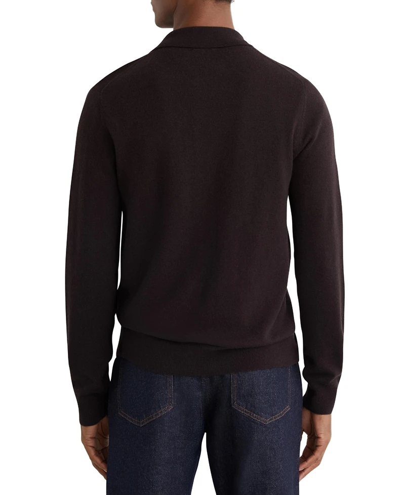 Reiss Men's Wool Stitch-Detail Button Sweater