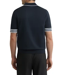 Reiss Men's Tipped Open-Collar Knitted Polo Shirt