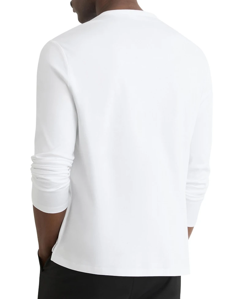 Reiss Men's Airwater-Cotton Jersey Henley T-Shirt