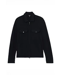 Reiss Men's Wool Knitted Zip-Through Overshirt