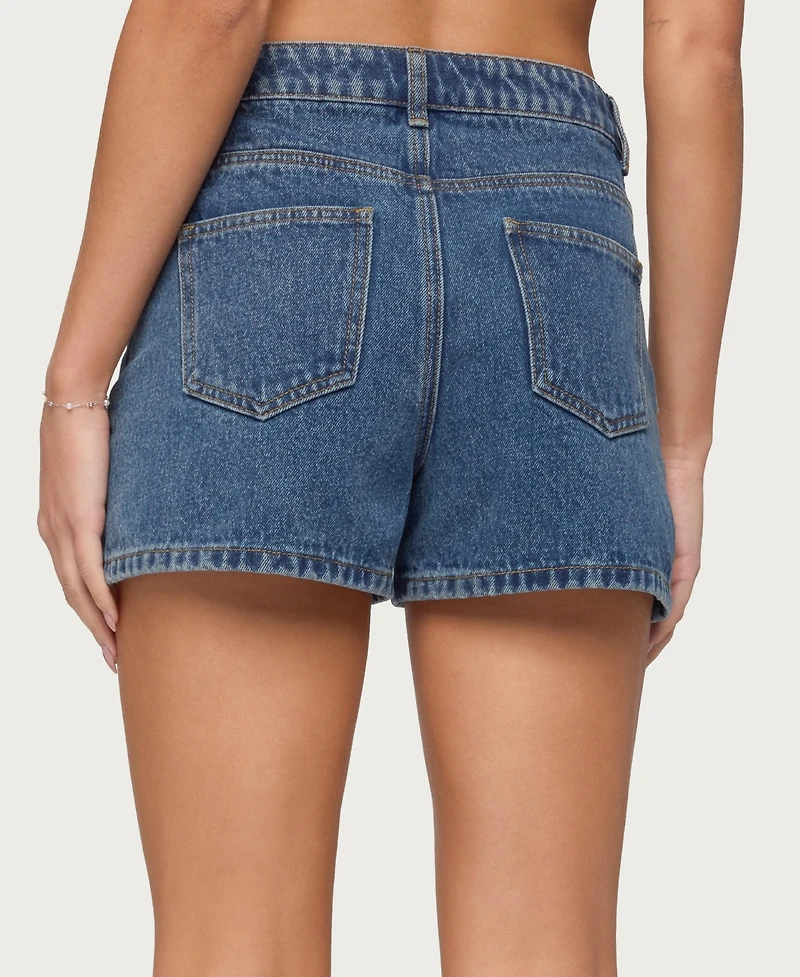 Edikted Women's Milena High Rise Denim Shorts