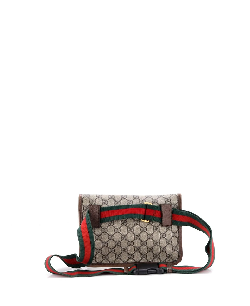 Pre-Owned Gucci Neo Vintage Flap Belt Bag Gg Coated Canvas