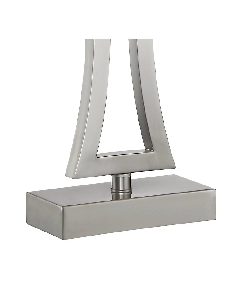 360 Lighting Roxie 31" Tall Large Modern End Table Lamps Set of 2 WiFi Smart Socket Sculptural Brushed Nickel Finish Metal Living Room