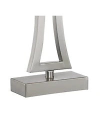 360 Lighting Roxie 31" Tall Large Modern End Table Lamps Set of 2 WiFi Smart Socket Sculptural Brushed Nickel Finish Metal Living Room