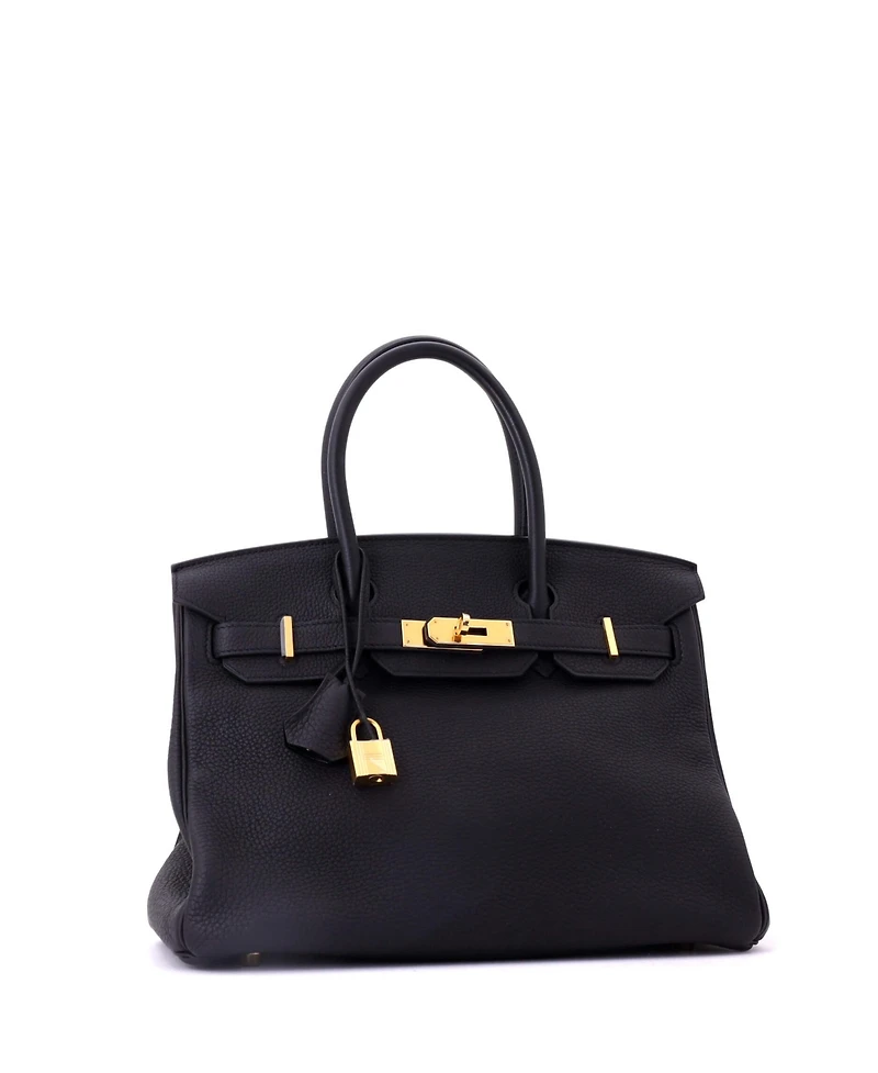 Pre-Owned HERMES Birkin 30 Handbag Black Togo with Gold Hardware
