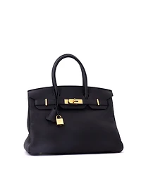 Pre-Owned HERMES Birkin 30 Handbag Black Togo with Gold Hardware