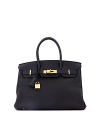 Pre-Owned HERMES Birkin 30 Handbag Black Togo with Gold Hardware