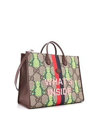 Pre-Owned Gucci Medium Interlocking G Patch Convertible Tote Printed Jumbo Gg Coated Canvas