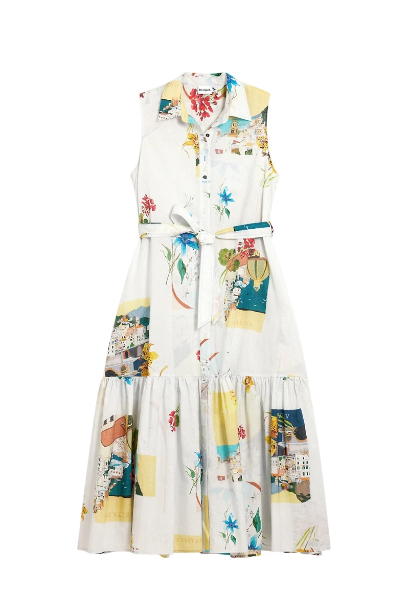 Desigual Women's Shirt Dress Postcards