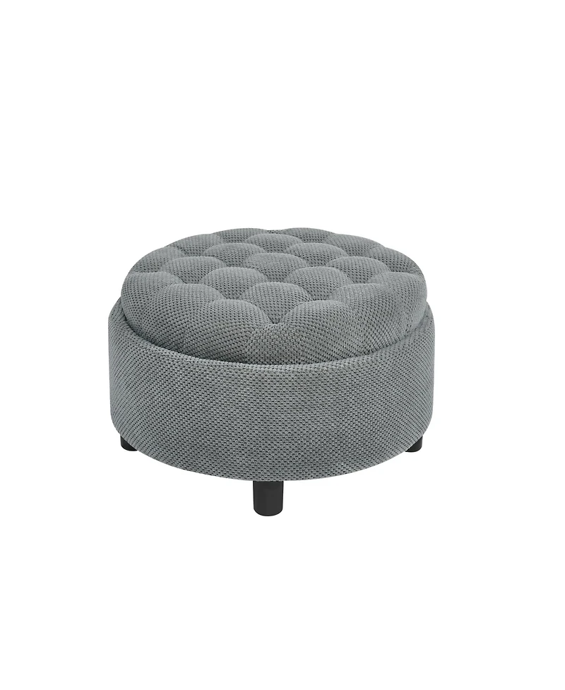 Rainsken 25" Round Storage Ottoman