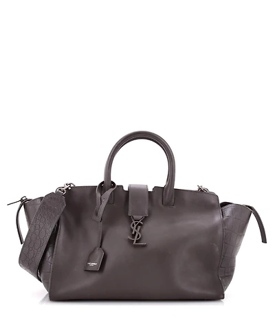 Pre-Owned Saint Laurent Small Monogram Cabas Downtown Leather with Embossed Leather