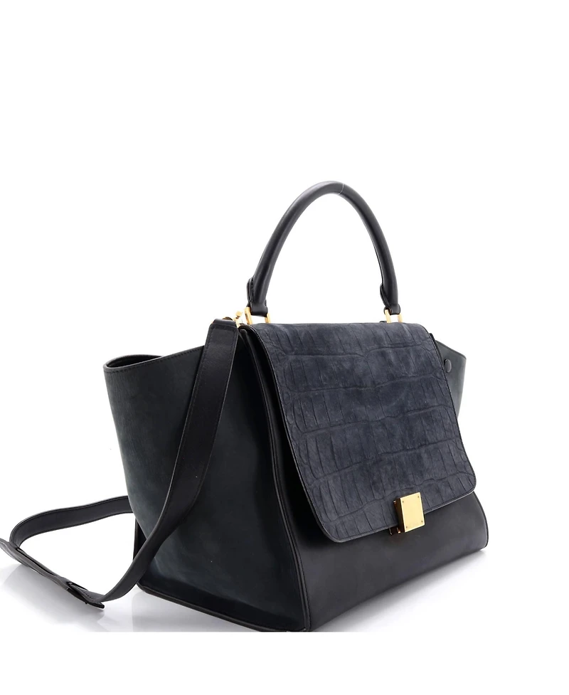 Pre-Owned Celine Medium Trapeze Bag Embossed Nubuck