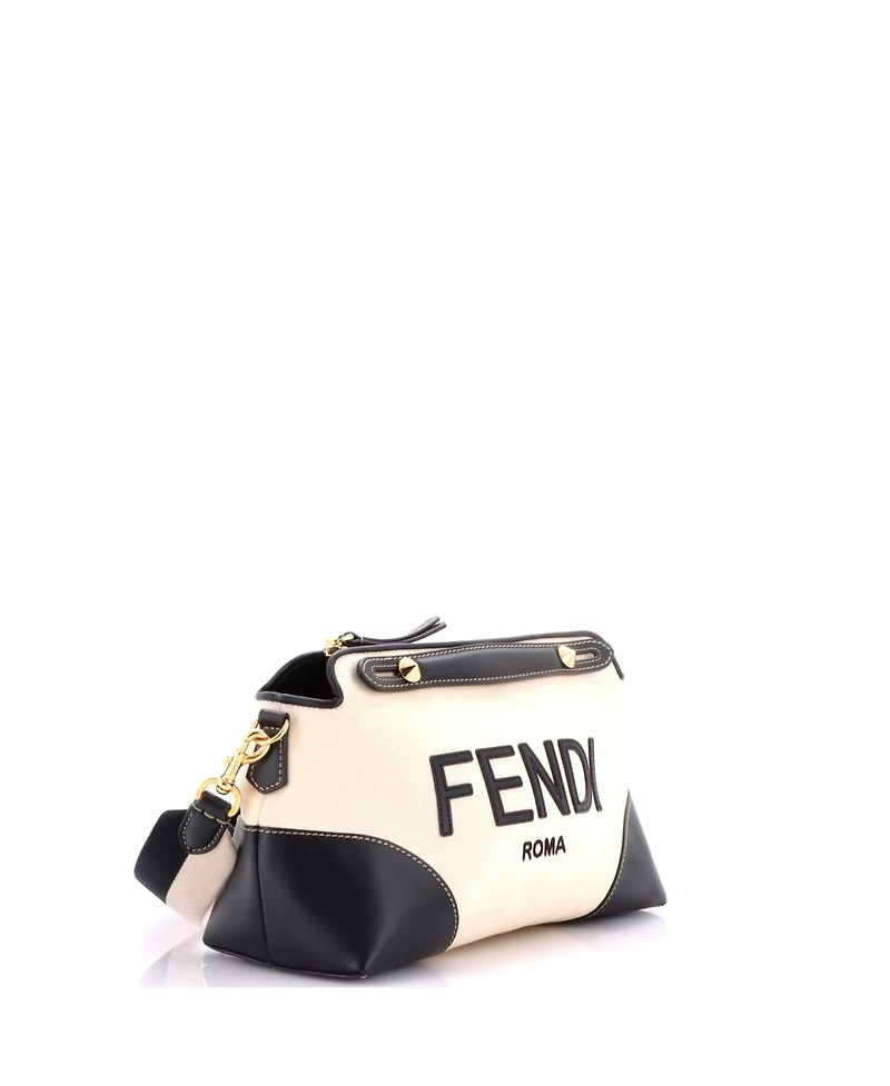 Pre-Owned Fendi Medium Logo By The Way Satchel Canvas and Leather