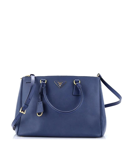 Pre-Owned Prada Medium Double Zip Lux Tote Saffiano Leather