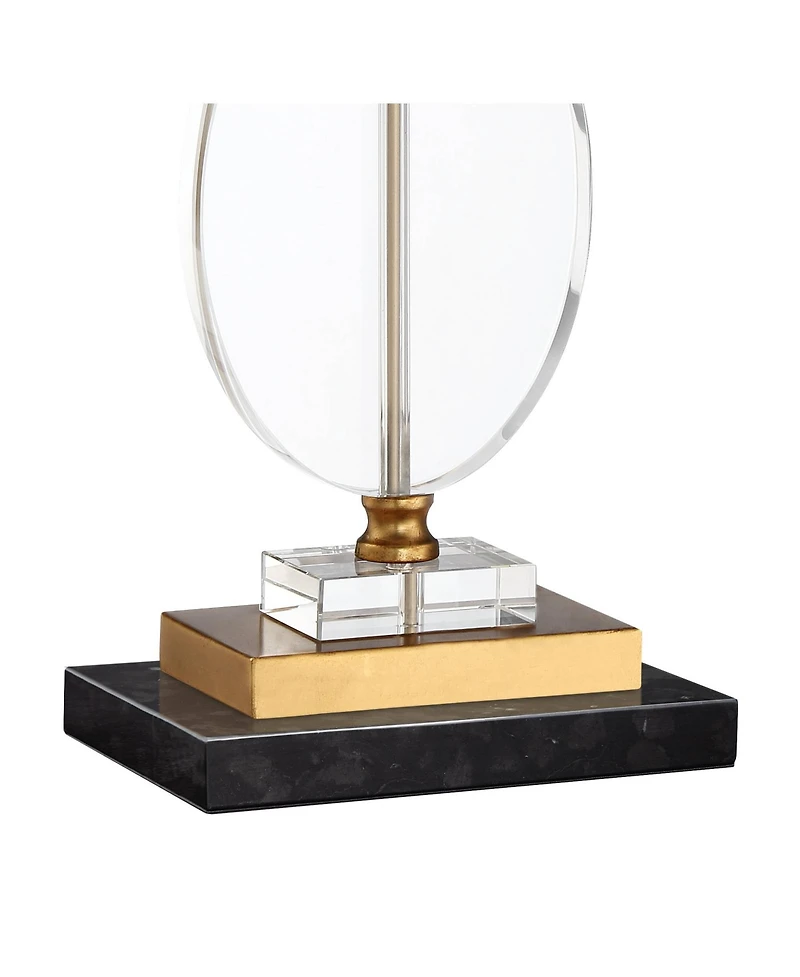 Vienna Full Spectrum Valerie Modern Table Lamp with Riser 28" Tall Clear Crystal Fabric Shade for Bedroom Living Room Bedside House Home